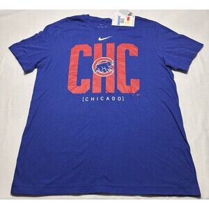 Chicago Cubs Nike Shirt MLB Baseball Team Center Swoosh Mens Medium NWT New READ